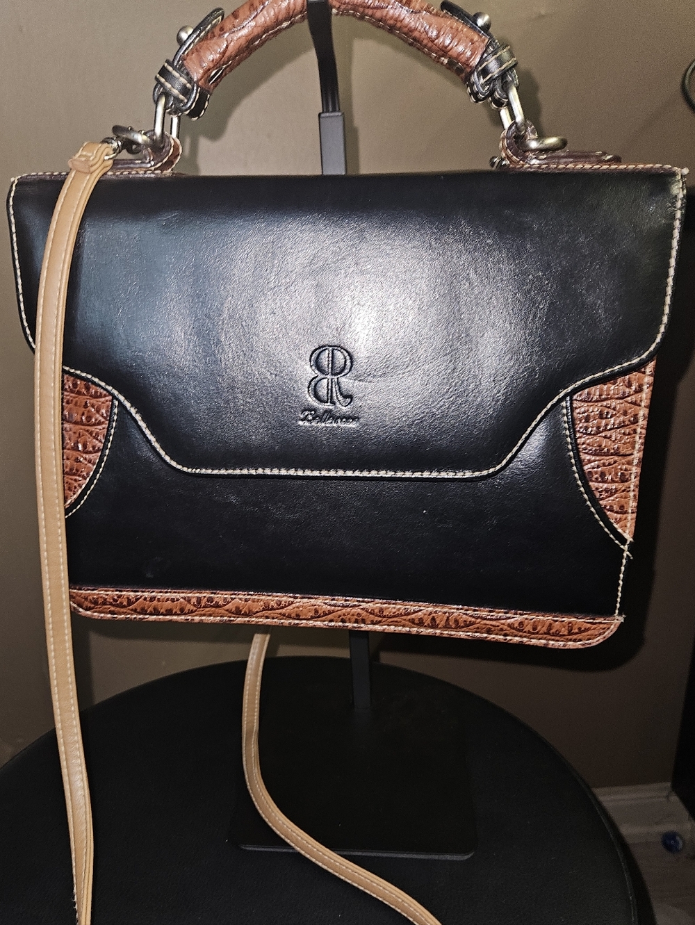 💥Sale💥Bellerose Vintage 1980's Exotic Leather Satchel - Picture 10 of 10